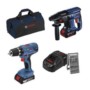 BOSCH PROFESSIONAL Bohrschrauber »Combi-Set GSR18V-21 + GBH18V-21« - blau